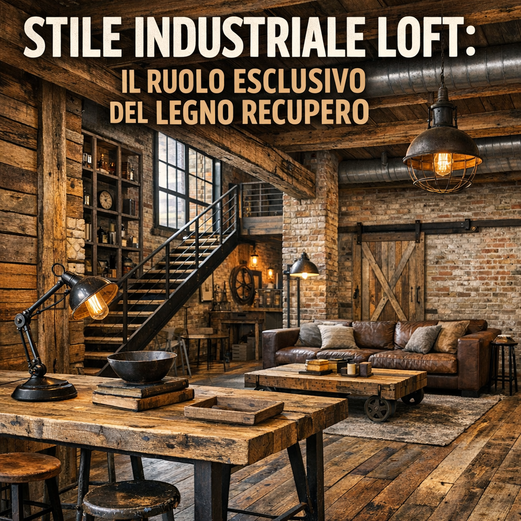 Illustration of Stile Industriale Loft: Il Ruolo Esclusivo del Legno Recupero